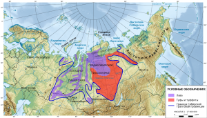 Extent of the Siberian Traps. Image from Wikimedia Commons.