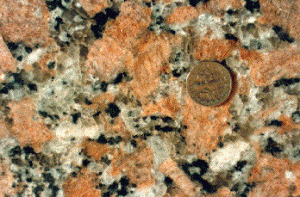 Coarse-grained granite from the Town Mountain Granite.